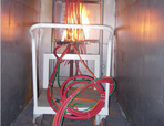 Perpendicular flame tester