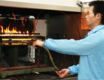 Horizontal combustion tester